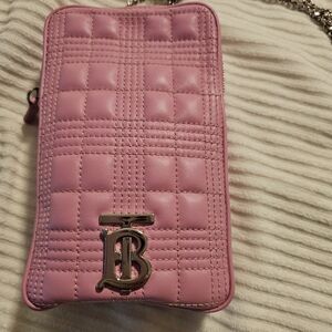Pink Quilted Leather Crossbody Bag
